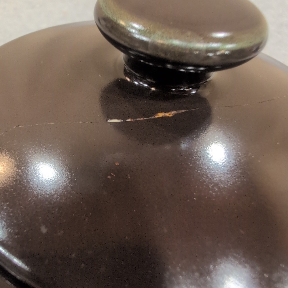 Franciscan Brown Glazed Ceramic Sugar Bowl with Lid Vintage Stoneware - Picture 3 of 7